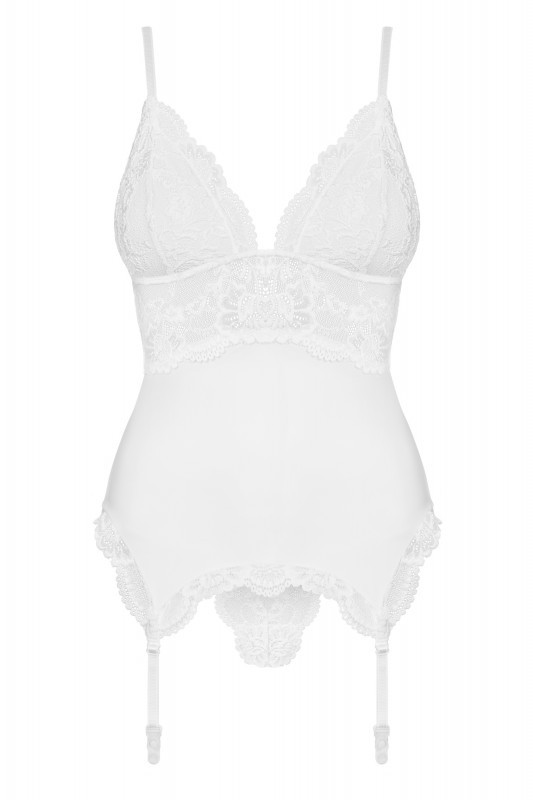 Нежный корсаж "Obsessive Seg" белый, S/M