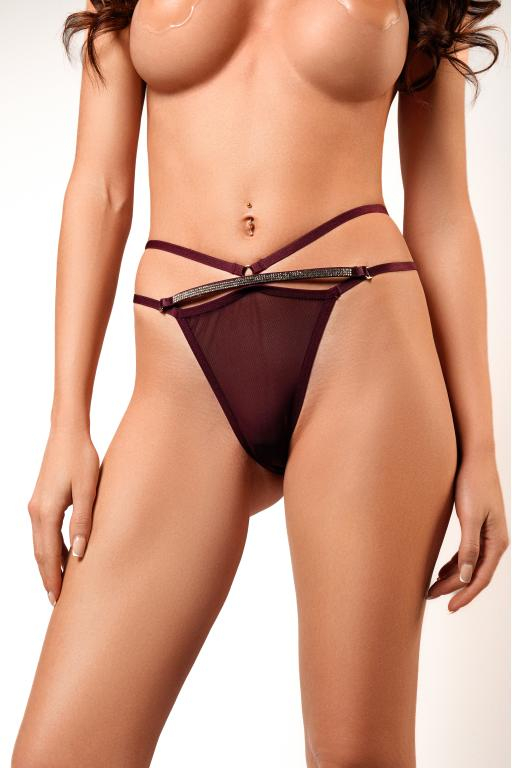 Трусики-стринги с двойным пояском "Amor El" фиолетовые, L 